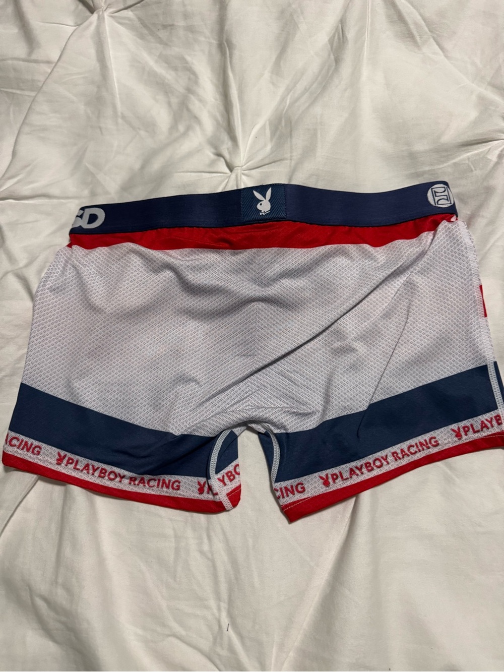 PSD Playboy Racing Red White Navy Blue Boyshorts Sz m new - Picture 5 of 8